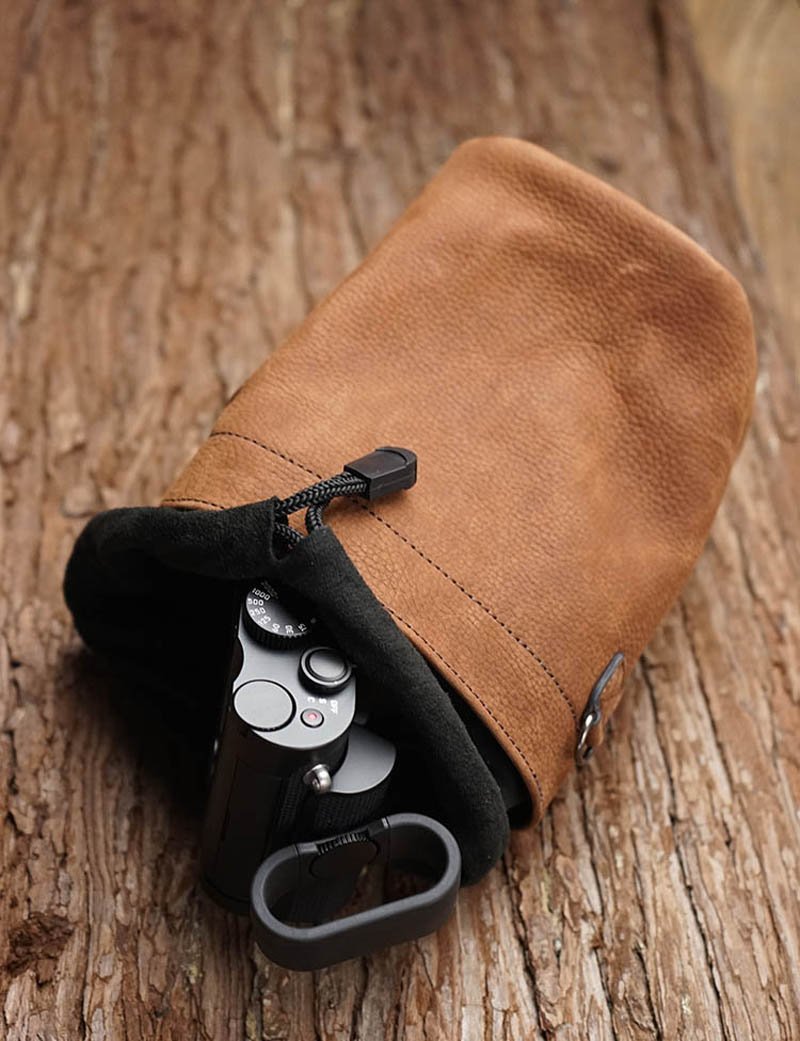 leather camera pouch