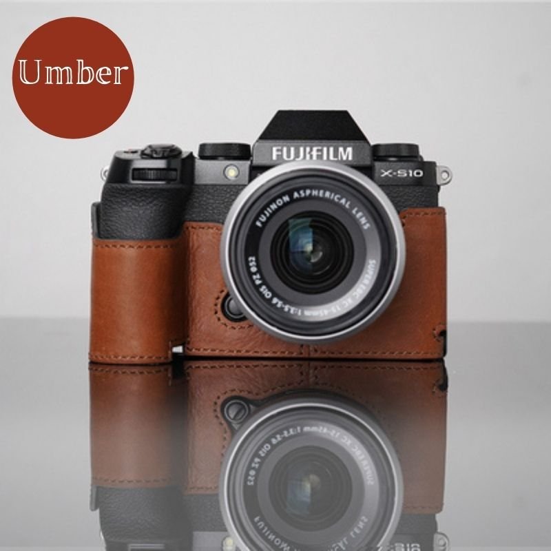 MS Edition Fujifilm Fuji XS20 X-S20 Handmade Half Case Cowhide Leather  Insert Camera Bag Protector Holster Sleeve 